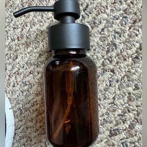 Amber glass soap dispenser